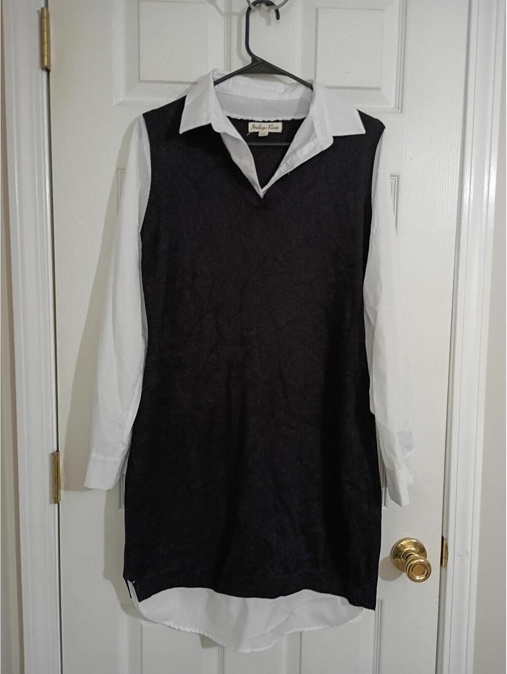Black and White Layered Look Dress